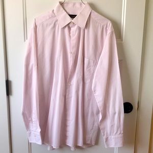 Tindari Mens Pink Striped Button Down Dress Shirt